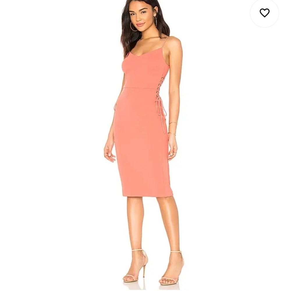 1.State Lace Up Slip Midi Dress in Cedar Rose